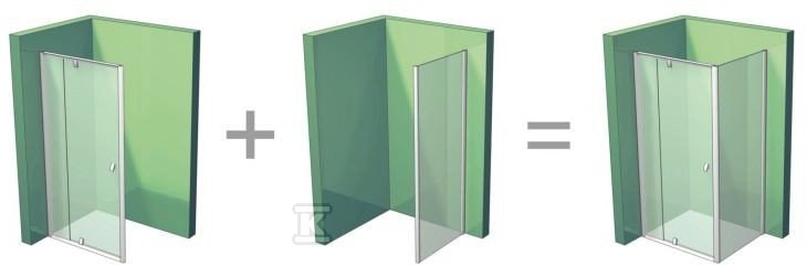 Ścianka prysznicowa PIVOT PPS-90 białe szkło transparent