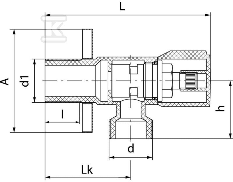 Zawór kątowy z głowicą ceramiczną Star chrom 1/2"-3/8"