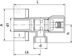 Zawór kątowy z głowicą ceramiczną Star chrom 1/2"-3/8"