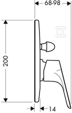 Bateria wannowa Hansgrohe Focus E2 jednouchwytowa, podtynkowa, element zewnętrzny chrom 31947000