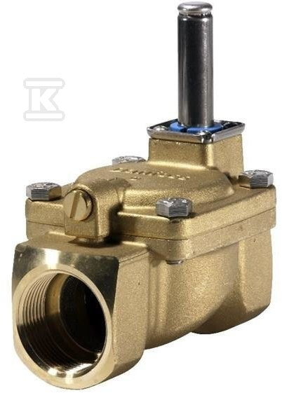 Zawór elektromagnetyczny odcinający EV220B 32B NC, G1 1/4", 0,3-16 bar, Kv 18 m3/h, mosiądz/EPDM, bez cewki, atest PZH, CNBOP