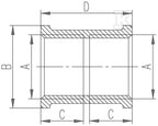 Mufa mosiężna 3/4" chrom