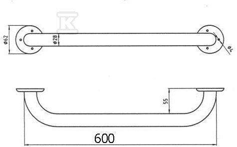 Uchwyt Metalia Help pojedynczy 60 cm, biały