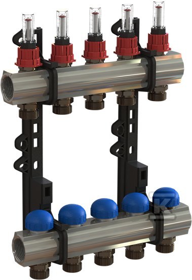 Rozdzielacz INVEST z rotametrami - 7 pętle