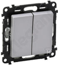 Przycisk podwójny przełączy NO/NC aluminium 6 A - 250 V~ VALENA LIFE