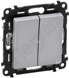 Przycisk podwójny przełączy NO/NC aluminium 6 A - 250 V~ VALENA LIFE