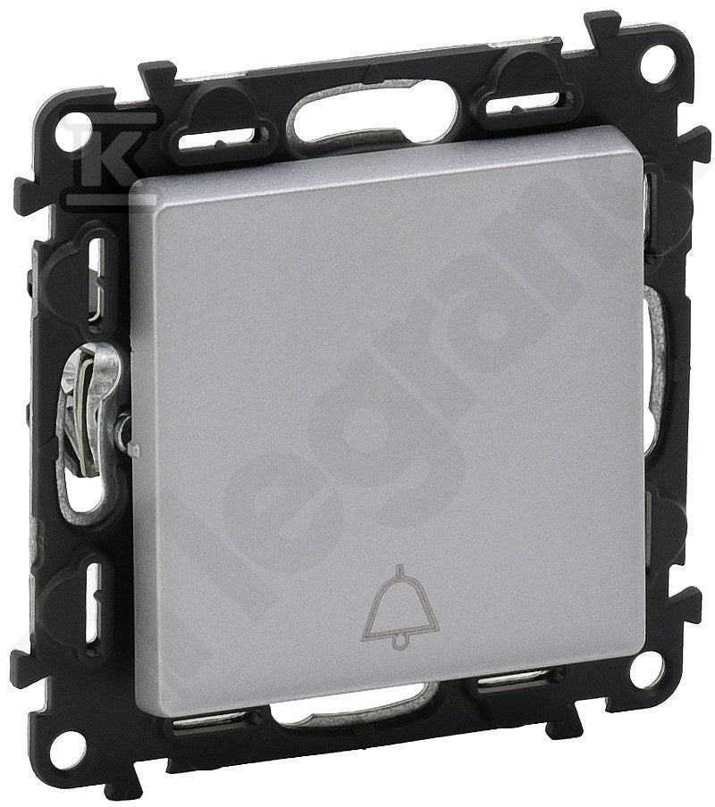 Przycisk przełączy NO/NC z symbolem dzwonka aluminium 6 A - 250 V~ VALENA LIFE
