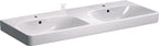 Umywalka podwójna Smyle Square B120 cm, H16.5 cm, T48 cm, z dwoma przelewami, z dwoma otworami na baterie