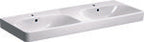 Umywalka podwójna Smyle Square B120 cm, H16.5 cm, T48 cm, z dwoma przelewami, z dwoma otworami na baterie