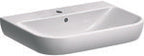 Umywalka Smyle, B70 cm, H17 cm, T48 cm, z przelewem, z otworem na baterię, KeraTect