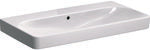 Umywalka Smyle Square B120 cm, H16.5 cm, T48 cm, z przelewem, bez otworu na baterię, KeraTect