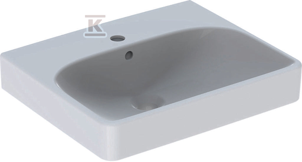 Umywalka kompaktowa Smyle Square B50 cm, H16 cm, T41 cm, z przelewem, z otworem na baterię