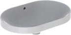 Umywalka Variform wpuszczana w blat, eliptyczna, B60 cm, H17.8 cm, T45 cm, z przelewem, z otworem na baterię, szkliwiony spód