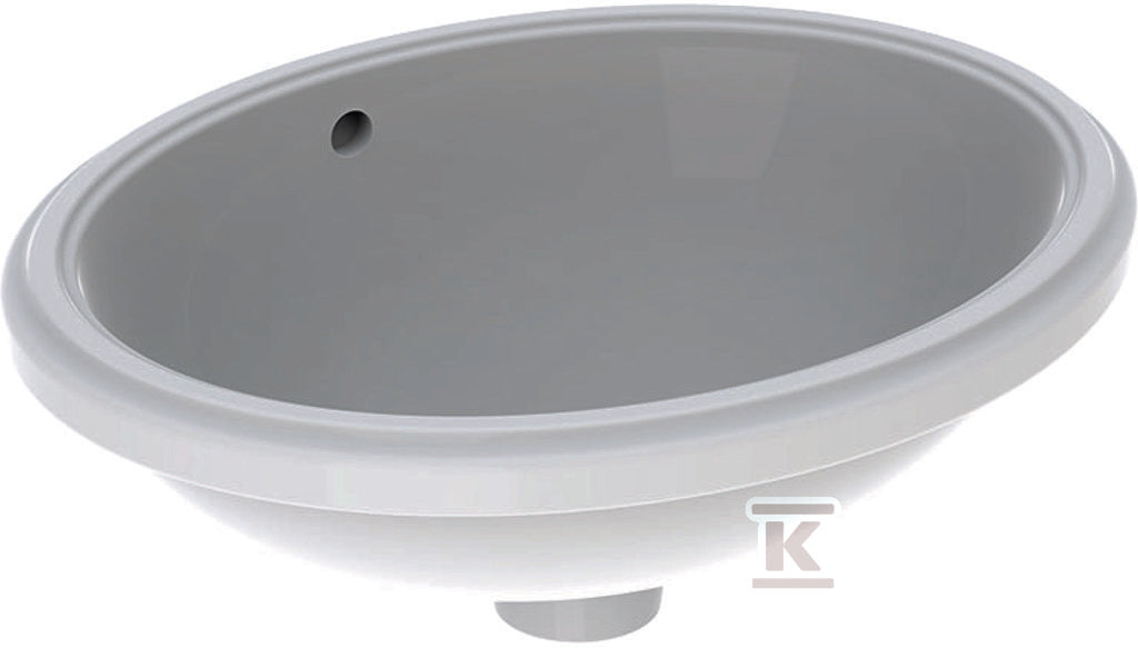 Umywalka podblatowa Variform, owalna, B49.5 cm, H18 cm, T42 cm, z przelewem, bez otworu na baterię
