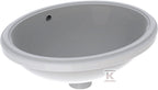 Umywalka podblatowa Variform, owalna, B49.5 cm, H18 cm, T42 cm, z przelewem, bez otworu na baterię