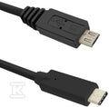 Kabel USB 3.1 typ C męski Micro USB 2.0 B męski 1.2m