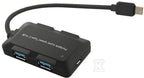 Hub USB 3.1 typ C męski 4x USB 3.0 A żeński 0.2m