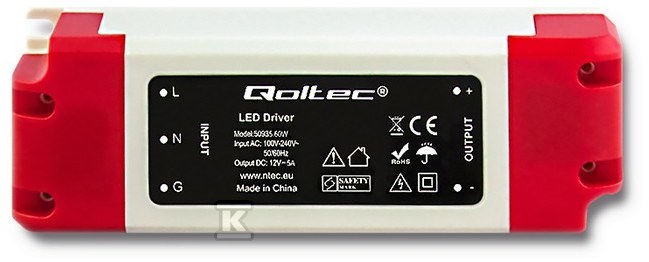 Zasilacz impulsowy LED IP20 60W 12V 5A