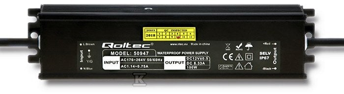 Zasilacz impulsowy LED IP67 100W 12V 8.3A Wodoodporny