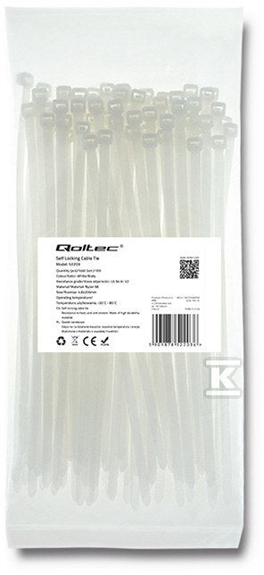 Opaska zaciskowa 4.8*200mm Nylon UV Biała