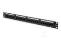 Patch-panel 19" 24x RJ45 U/UTP kat. 5e 1U czarny (RAL 9005)