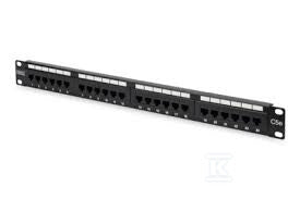 Patch-panel 19" 24x RJ45 U/UTP kat. 5e 1U czarny (RAL 9005)