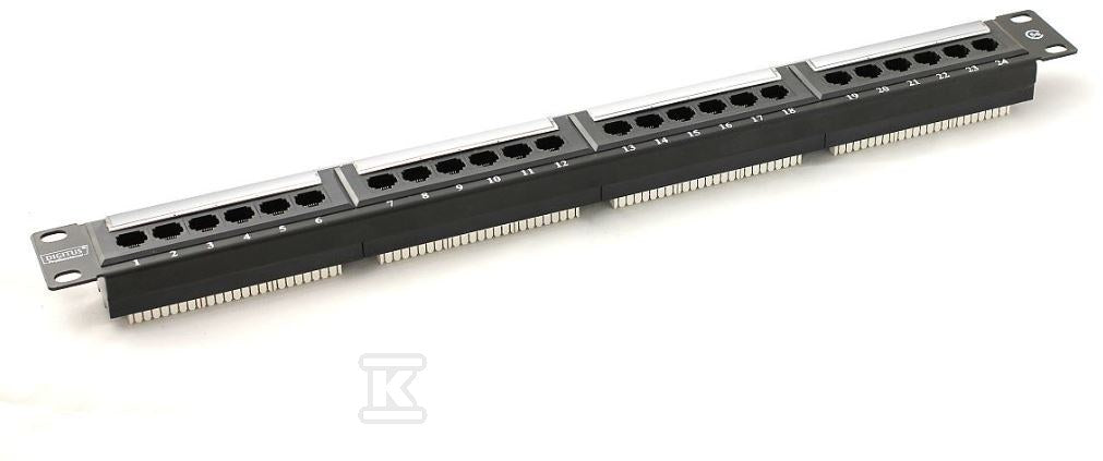 Patch-panel 19" 24x RJ45 U/UTP kat. 5e 1U czarny (RAL 9005)