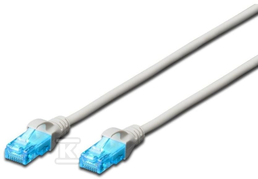 Patchcord RJ45/RJ45 U/UTP kat.5e szary 5m