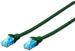 Patchcord RJ45/RJ45 U/UTP kat.5e zielony 3m
