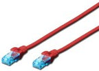 Patchcord RJ45/RJ45 U/UTP kat.5e czerwony 1m