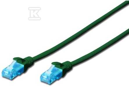 Patchcord RJ45/RJ45 U/UTP kat.5e zielony 1m