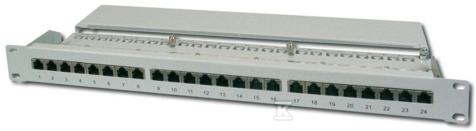 Patch-panel 19" 24x RJ45 S/FTP kat. 6 1U szary (RAL 7035)