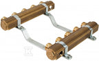 Rozdzielacz mosiężny K2-5 G1"-G3/4" liczba obiegów 5