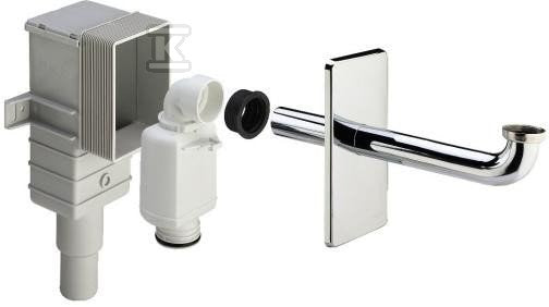 Syfon umywalki 5/4"x50 / 40 tworzywo sztuczne podtynkowy chromowany nr wzoru 56331PL, syfon dla niepełnosprawnych