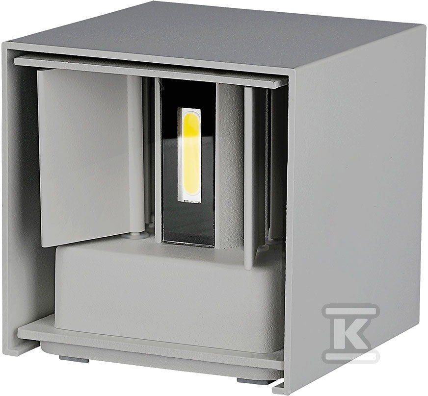 Kinkiet LED VT-759 6W 660lm 3000K IP65 szary kwadratowy