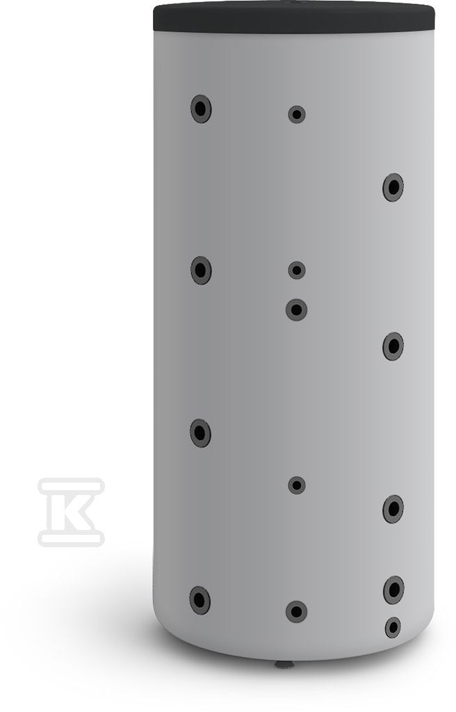 Zbiornik buforowy czarny 500L stojący, wężownica spiralna 7,5 m SG(B) poliuretan, skay, v.2