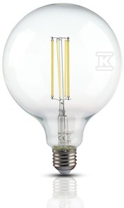 Żarówka LED VT-2143 12.5W 1550lm G125 filament klosz transparentny 6500K E27