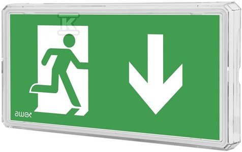 Oprawa LED sieciowo-awaryjna, EXIT 1W 6000K 1h, autotest, biała, IP65