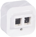 Adapter forix biały 2xRJ45 keyston