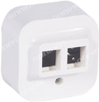 Adapter forix biały 2xRJ45 keyston