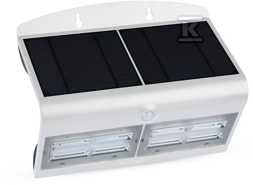 Kinkiet solarny LED VT-767-7 7W 800lm 4000K Li 3.7V 4000mAh biały z czujnikiem ruchu IP65