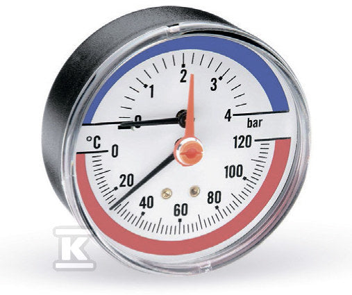 Termomanometr F+R 818 R80/120stopni C, 0-4 bar z przyłączem tylnym1/2"