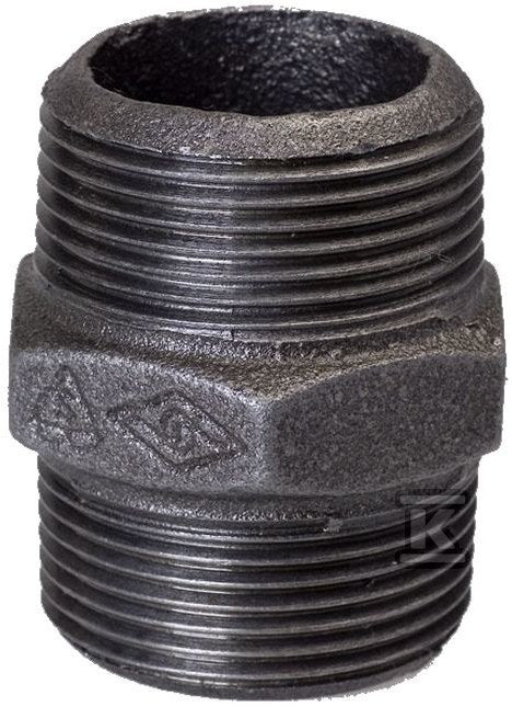 Nypel wkrętny równoprzelotowy 6/4" czarny N8, NR 38, NR 280
