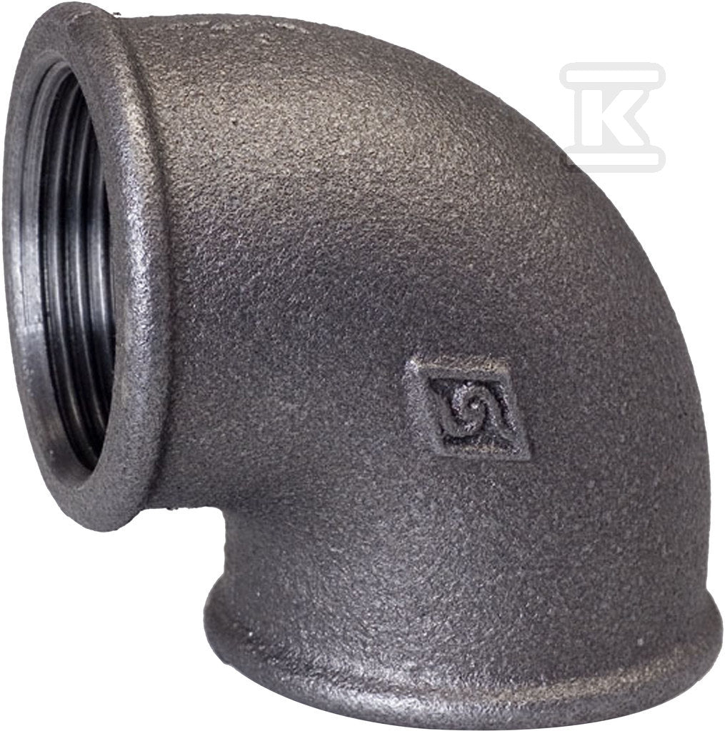 Kolano nakrętne 1/2" czarne A1, NR 6, NR 90