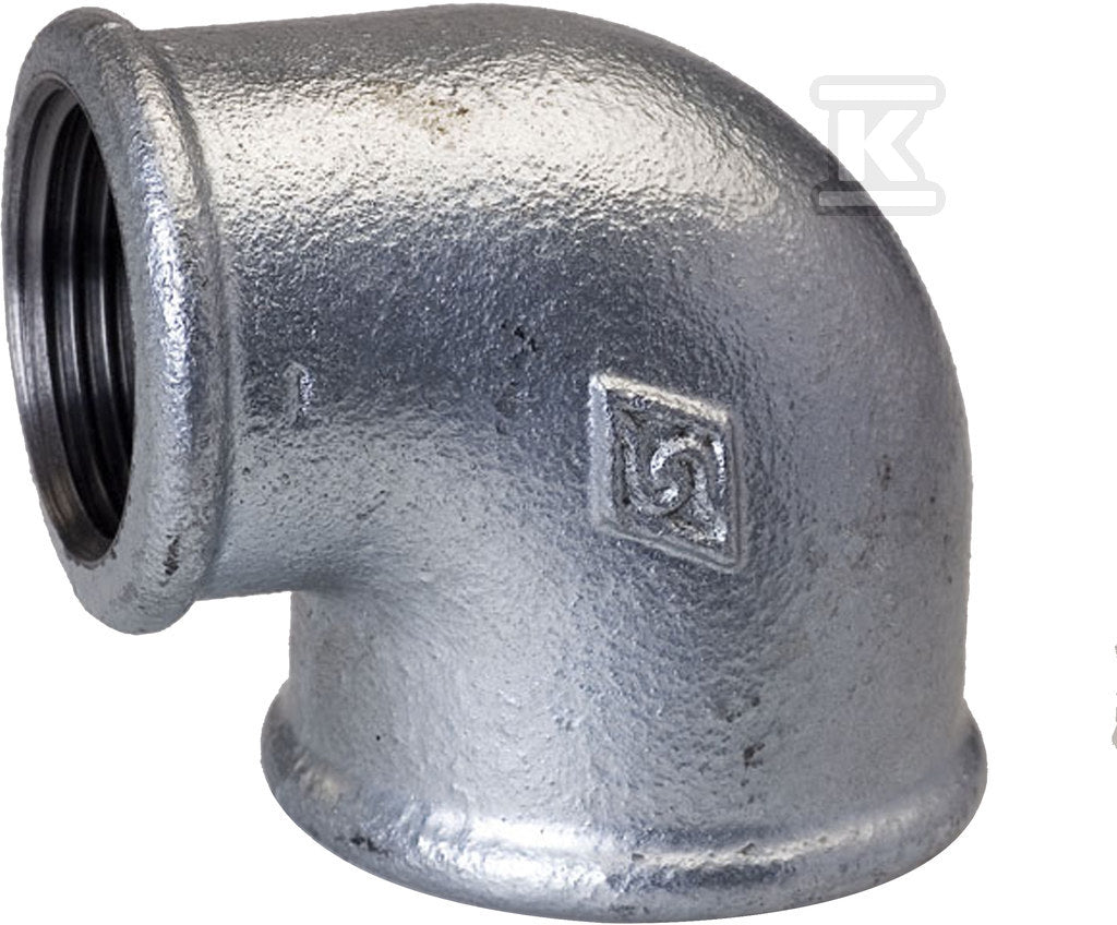 Kolano redukcyjne nakrętne 1X3/4" ocynk A1, NR 6, NR 90R