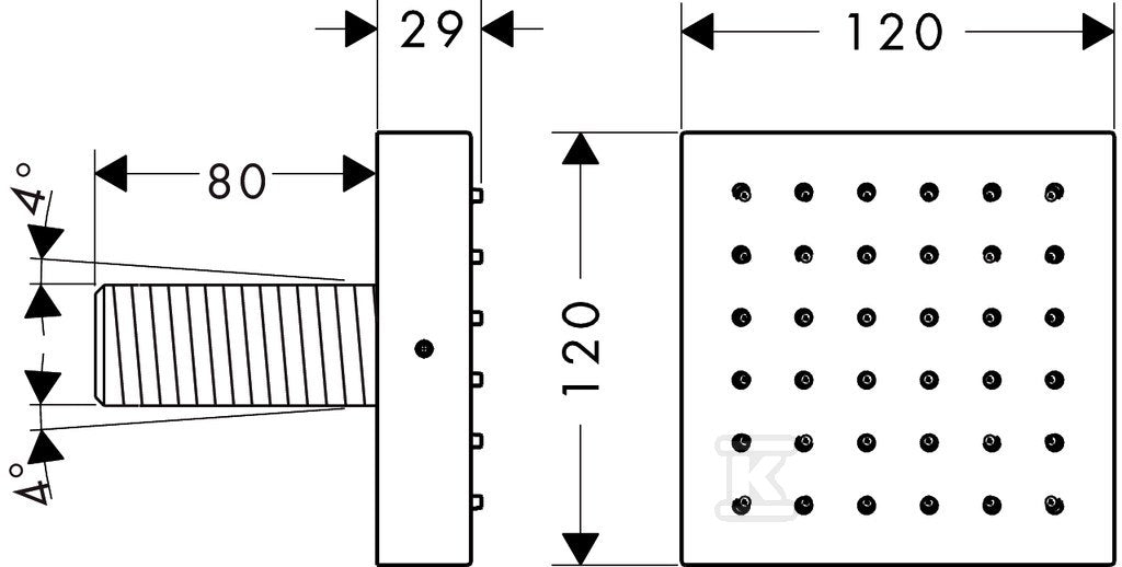Moduł prysznicowy Hansgrohe Axor, element zewnętrzny, DN15 chrom 28491000