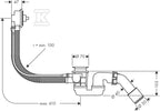 Hansgrohe Flexaplus, elastyczny odpływ i przelew wannowy G 1 1/2, długość cięgła Bowdena 520 m 58140180