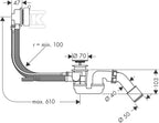 Hansgrohe Flexaplus S, elastyczny odpływ i przelew wannowy G 1 1/2 - chrom 58150000