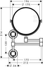 Lustro kosmetyczne Hansgrohe Axor Montreux - nikiel szczotkowany 42090820