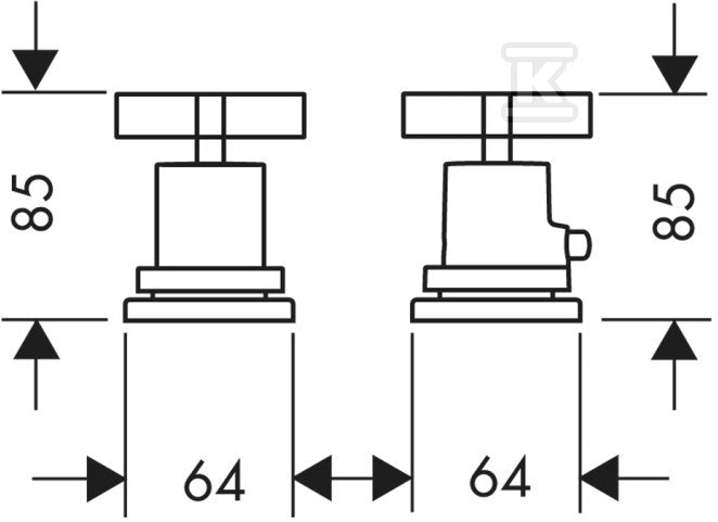 Element zewnętrzny Hansgrohe Axor Citterio do dwuotworowej baterii termostatowej do montażu na brzegu wanny chrom 39480000